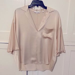 Vince V-Neck Silk Satin Top. The size is S but feels more like a medium.